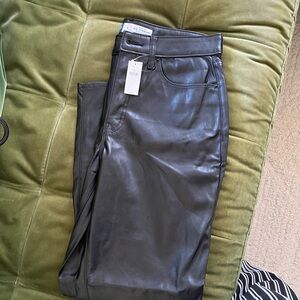 O.G. Straight High Rise Faux Leather Pants